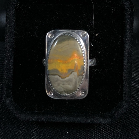 Handmade by HM Simon Jewelry - Bumblebee Jasper .925 Handmade Sterling Ring C1-20